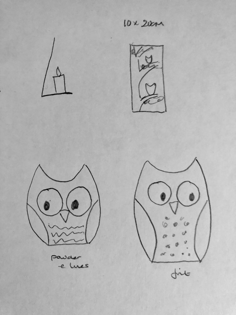 sketch of owl design