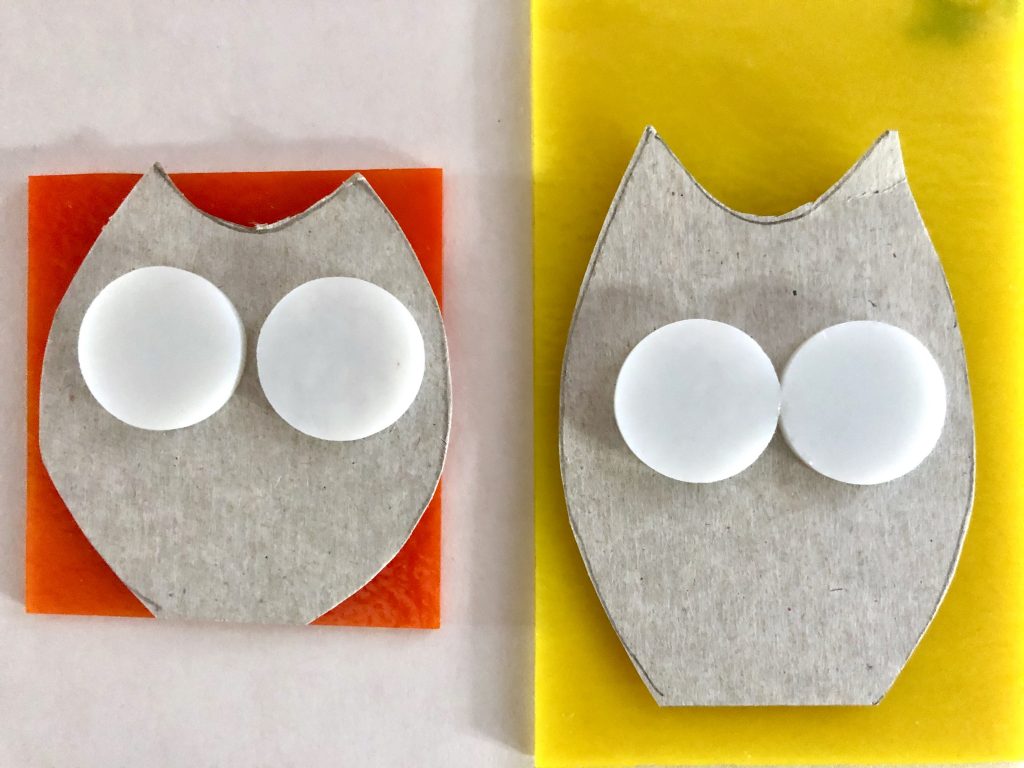 owl templates on coloured glass